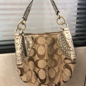 Coach Purse-Brown and Silver